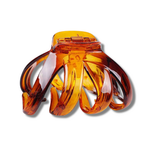 Mia Beauty Bun Clamp in translucent tortoise acrylic material 
