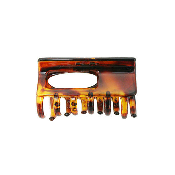Mia® Beauty medium sized  Tortoise Jaw Clamp with Oval Hole side view back side