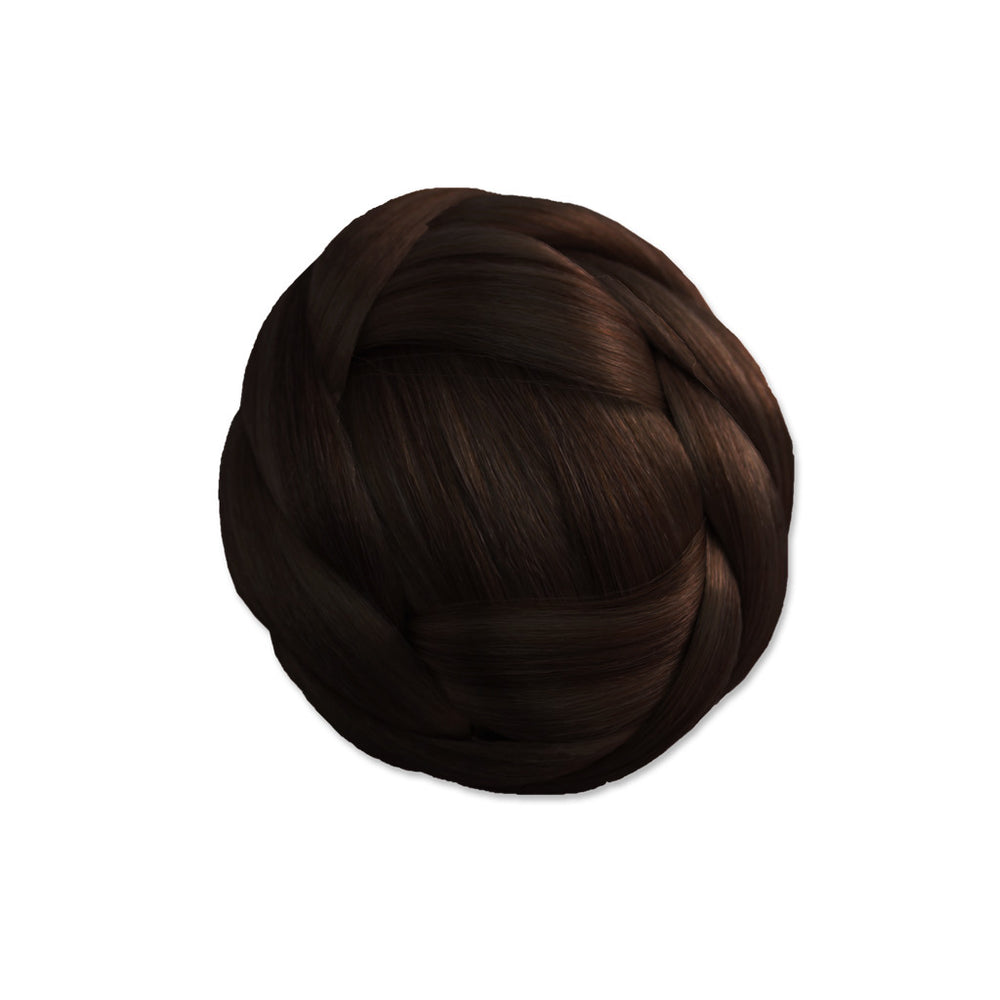 Mia® Clip-n-Bun® - dark brown color - 1 piece - desi/gned by #Mia Kaminski of Mia Beauty #MiaBeauty #Mia #Beauty #HairAccessories #SyntheticWigHair #buns #bunstylingtools