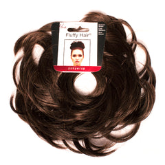 Mia® Fluffy Hair Ponywrap on packaging - medium brown color - by #MiaKaminski of #MiaBeauty