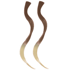 Mia® Clip-n-Dipped Ends® - light brown with blonde ends ombre balayage effect on a weft clip - 2 pieces per package - designed by #MiaKaminski #MiaBeauty #HairExtensionsClipON #OmbreHairExtensions