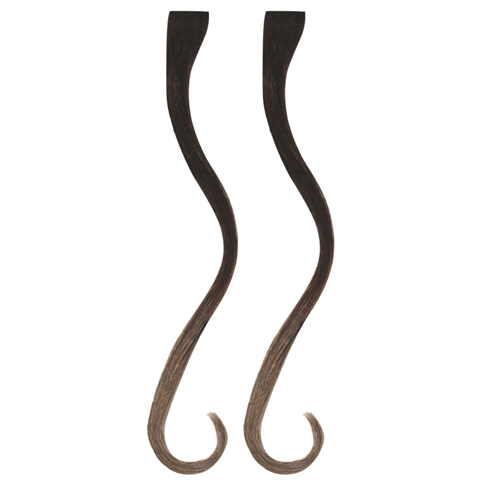 Mia® Clip-n-Dipped Ends® - medium brown with light brown ends ombre balayage effect on a weft clip - 2 pieces per package - designed by #MiaKaminski #MiaBeauty #HairExtensionsClipOn #OmbreHairExtensions