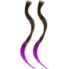 Mia® Clip-n-Dipped Ends® - dark brown with purple ends ombre balayage effect on a weft clip - 2 pieces per package - designed by #MiaKaminski #MiaBeauty #HairExtensionsClipON #OmbreHairExtension
