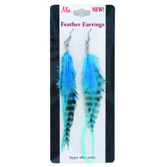 Mia® Feather Earrings - Blue - by #MiaKamimnski of Mia Beauty