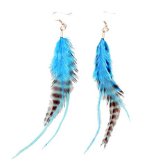 Mia® Feather Earrings - Blue - by #MiaKamimnski of Mia Beauty