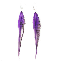 Mia® Feather Earrings - purple color - by #MiaKamimnski of Mia Beauty