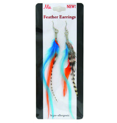 Mia® Feather Earrings - mixed colors as shown - on packaging - by #MiaKamimnski of Mia Beauty