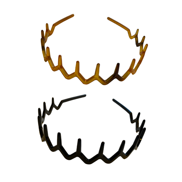 Mia Beauty Zigzag Headbands with claws in tortoise and black color
