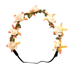 Mia® Beauty Flower Halo Headband Hair Accessory - beige rosebuds