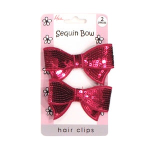 Mia® Baby and Girl Hair Clips - Sequin Bows - hot pink color - designed by #MiaKaminski of #Mia #Beauty #hair #hairbows #hairaccessoriesforgirls #pinkbows