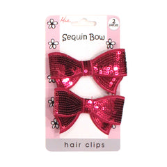 Mia® Baby and Girl Hair Clips - Sequin Bows - hot pink color - designed by #MiaKaminski of #Mia #Beauty #hair #hairbows #hairaccessoriesforgirls #pinkbows
