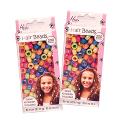 Mia® Girl Hair Beads 2-pack - 200 beads shown in each packaging - rainbow colors - designed by #MiaKaminski of Mia Beauty
