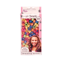 Mia® Girl Hair Beads - 200 pieces shown in packaging - rainbow assorted colors - by #MiaKaminski of Mia Beauty
