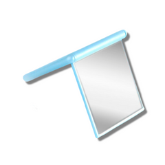 Storus 2-Faced Compact Mirror in blue color 1x side shown