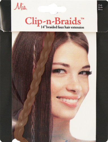 Mia® Clip-n-Braid - light brown color - shown in packaging - 1 piece - designed by #MiaKaminski of #MiaBeauty