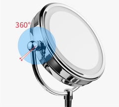 Mia®10x/1x Cordless LED Lighted Vanity Mirror Chrome - swivel shown - by #MiaKaminski #Mia #MiaBeauty #beauty #hair #HairAccessories #lovethis #love #life #woman #mirrors #vanitymirror