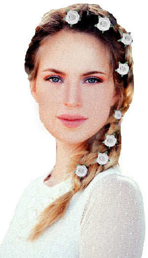 Mia® Clip-n-Flowers™ - white color - on model - designed by #MiaKaminski of #MiaBeauty