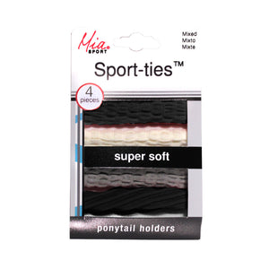 Mia®Sport-ties™ - Black, White, Grey, Black - designed by #MiaKaminski of Beauty