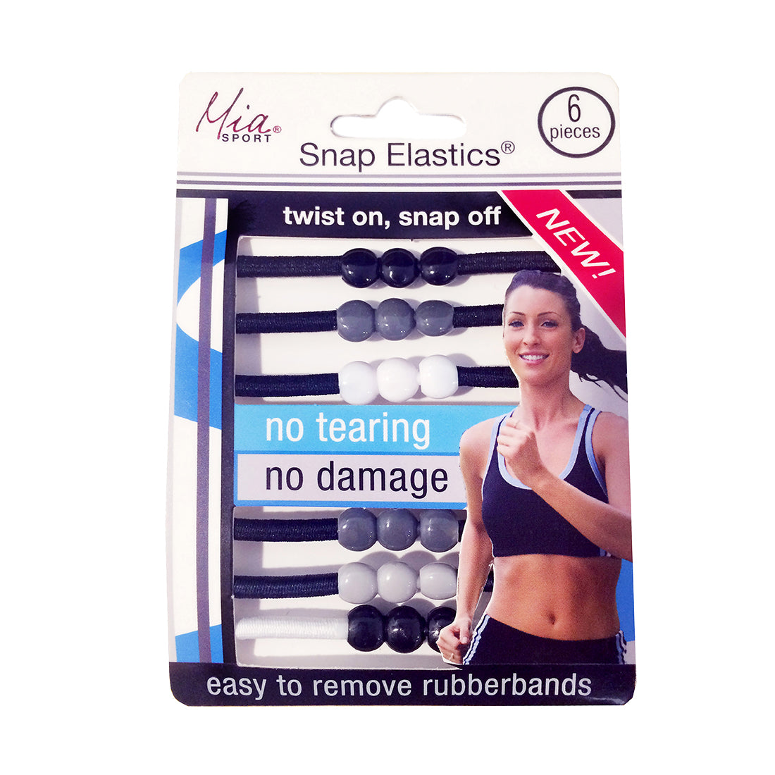 Mia® Sport Snap Elastics™ - shown in packaging - by #MiaKaminski of Mia Beauty 