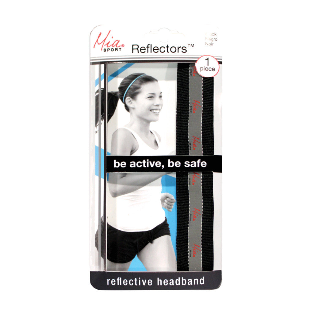 Mia®Reflectors™ Headbands - Black Ribbon with Reflective material and the Mia Sport™ Logo - by Mia Beauty #MiaKaminski
