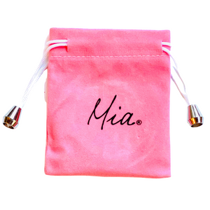 Mia Beauty Jeweled Compact mirror pink storage pouch with silver metal ends