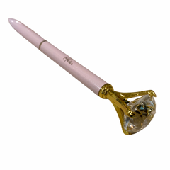 Mia Beauty Jeweled Writing Pen light pink color with gold hardware and clear diamond on top