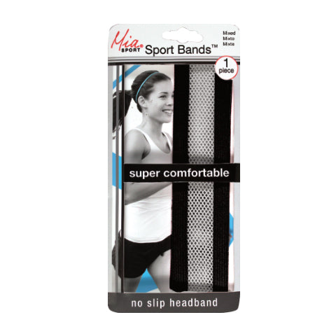 Mia® Sport Bands™ Ventilating Mesh Headbands - Black and white - designed by #MiaKaminski of #Mia Beauty