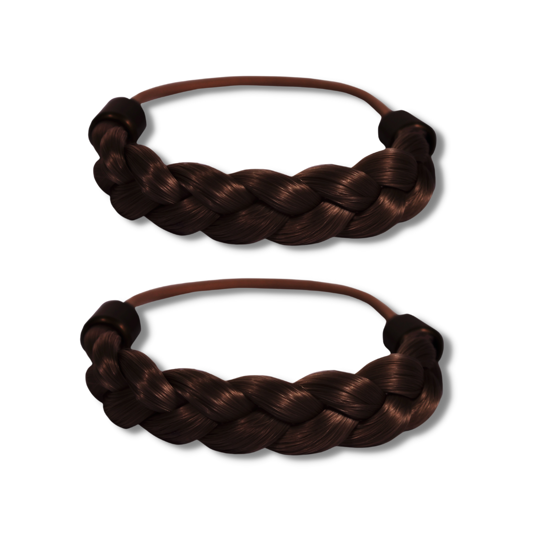 Mia® Braided Tonytail® ponytail wrap made of synthetic wig hair - patented - dark brown - invented by #MiaKaminski CEO of Mia® Beauty