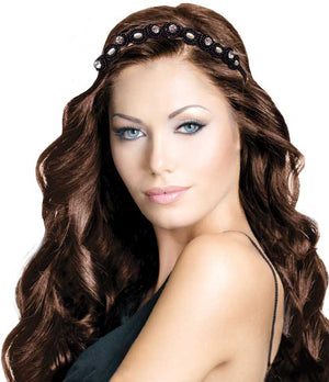 Embellished Headband - Black + Pearls