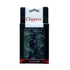 Mia® Clippies® Small Jaw Clamp Clips  - black color - 12 pieces in packaging - by #MiaKaminski of #MiaBeauty #hairaccessories #hairclips