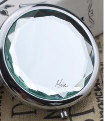 Mia® Jeweled Compact Mirror - clear white color rhinestone - invented by #MiaKaminski #MiaBeauty #Mia #beauty #Mirrors #CompactMirror #TravelMirror #purseMirror #Pretty #love #mothersday #lovethis #love #life #woman