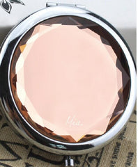 Mia® Jeweled Compact Mirror - peach color rhinestone - invented by #MiaKaminski #MiaBeauty #Mia #beauty #Mirrors