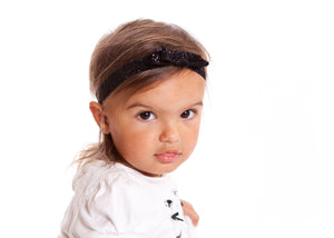 Mia® Tony Bands® - Glitter Headband black with Bow - on baby model - #MiaKaminski #Mia #MiaBeauty #Beauty #Hair #HairAccessories #headbands #headwraps #lovethis #love #life #woman