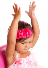 Chiffon Flower Headband - Hot Pink + Light Pink
