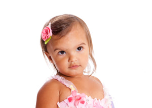 Mia® Baby Jersey Flower Clip - light pink color - shown on #EllaOnBeauty - by #MiaKaminski #Mia #MiaBeauty #beauty #hair #HairAccessories #baby #girlhairaccessories #hairclips #hairbarrettes #barrette #lovethis #love #life #woman 