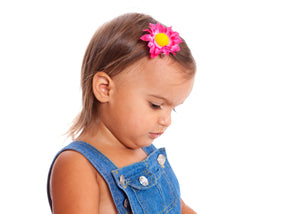 Mia® Baby Daisy Flower Barrette - hot pink color - modeled by #EllaOnBeauty #ellaKaminski- by #MiaKaminski #Mia #MiaBeauty #beauty #hair #HairAccessories #baby #girlhairaccessories #hairclips #hairbarrettes #barrette #lovethis #love #life #woman