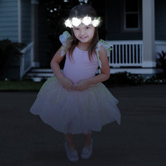Mia® Beauty LED Flashion Flowers lighted headband on model Ella On Beauty in fairy costume