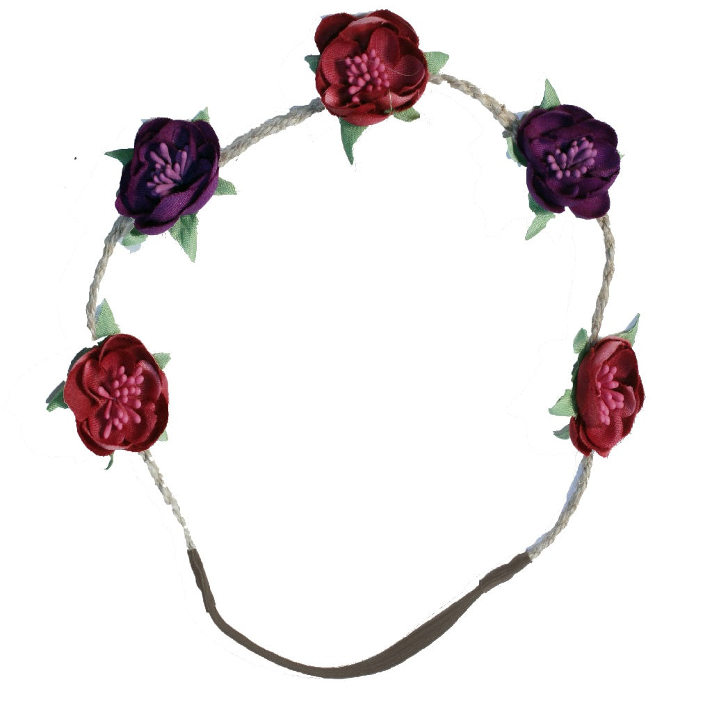 Mia® Flower Halo Headband Hair Accessory - red and purple flowers - by #MiaKaminski #Mia #MiaBeauty #Beauty #Hair #HairAccessories #headbands #lovethis #love #life #woman #flowerhalo #festivals #coachella
