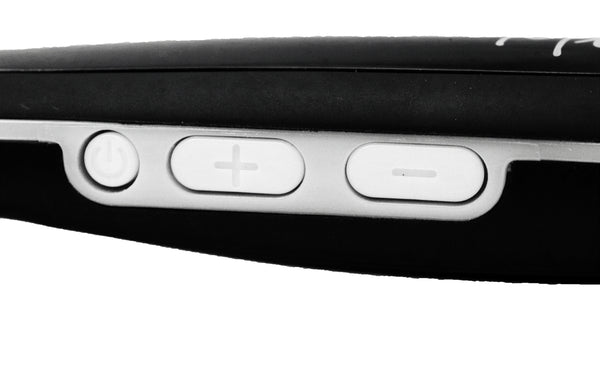 Mia® Hot Brush Hair Straightener Appliance - black color - controls shown - by #MiaKaminski of #MiaBeauty #mia #beauty #hair #hairstylingtool #brush #hairappliance