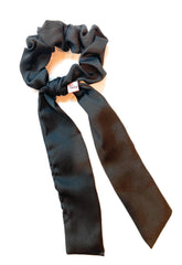 Mia Beauty Scrunchie with hanging ties black chiffon