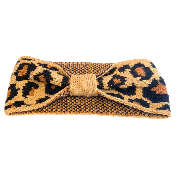 Leopard Headband with Band - Camel