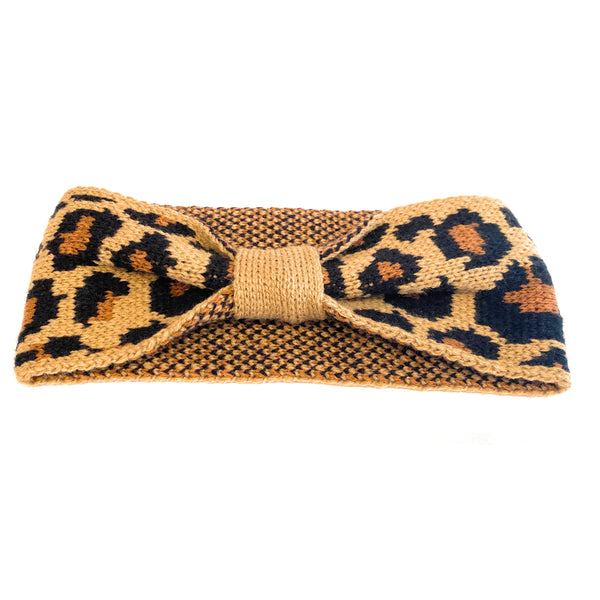Leopard Headband with Band - Camel