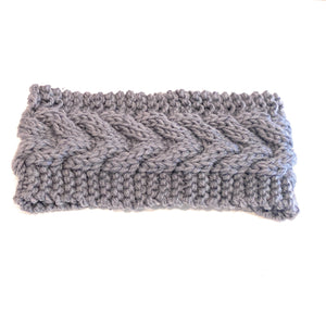 Mia Beauty Cable Knit Headband Headwrap hiar accessory in charcoal gray color