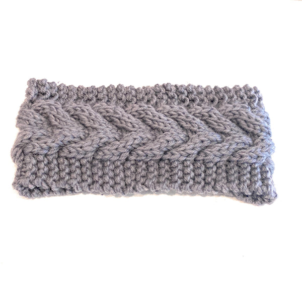 Mia Beauty Cable Knit Headband Headwrap hiar accessory in charcoal gray color