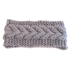 Mia Beauty Cable Knit Headband Headwrap hiar accessory in charcoal gray color