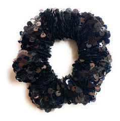 Mia Beauty Sequins Scrunchie ponytail holder hair accessory in black color