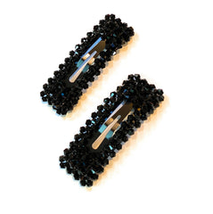 Mia Beauty Snip Snaps in rectangle shape  with black beads