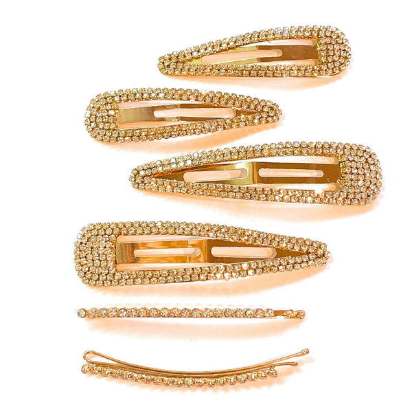 Mia Beauty Rhinestones Snip Snap in large and medium size with matching bobby pins