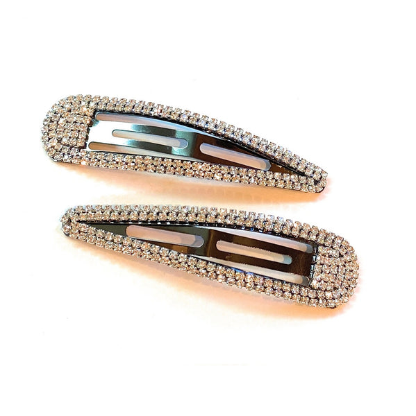 Large Snip Snaps® + Rhinestones - gunmetal + clear