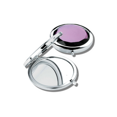 Mia Beauty Jeweled Compact Mirror purple shown open and closed